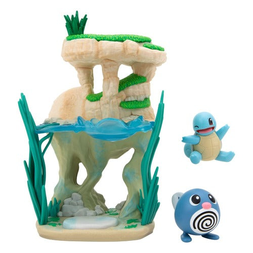 Pokémon figurines Environment Set Lac de rive & Ptitard & Carapuce 5 cm