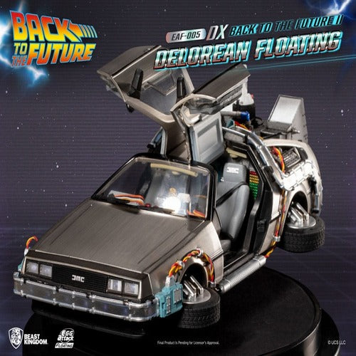 Back to the Future Statuette Egg Attack Floating Back to the Future II DeLorean Deluxe Version heo EU Exclusive 20 cm