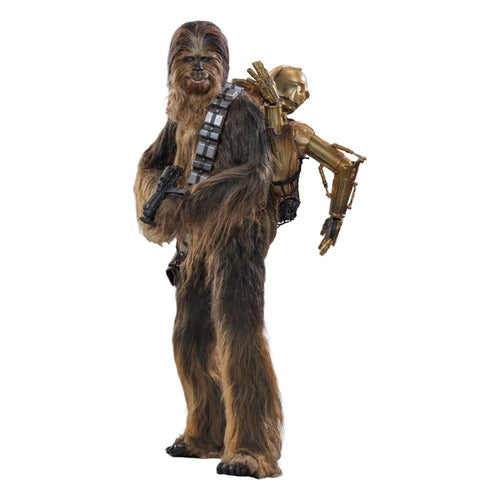 Star Wars Episode V figurine Movie Masterpiece 1/6 Chewbacca with Disassembled C-3PO 36 cm