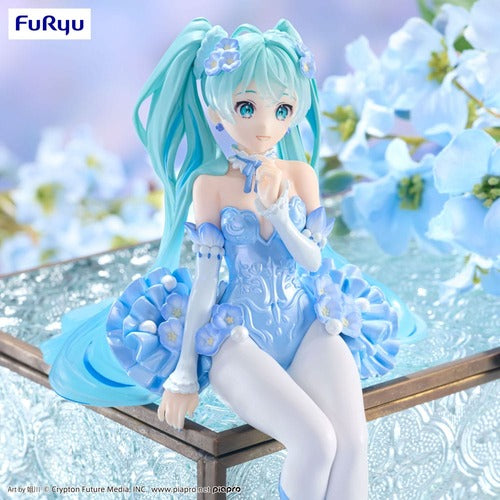 Hatsune Miku statuette PVC Noodle Stopper Flower Fairy Nemophila Pail Blue Color Ver. 15 cm