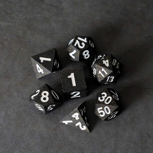 FanRoll Sharp Edge Silicone Würfel Set Gold Scatter (7)