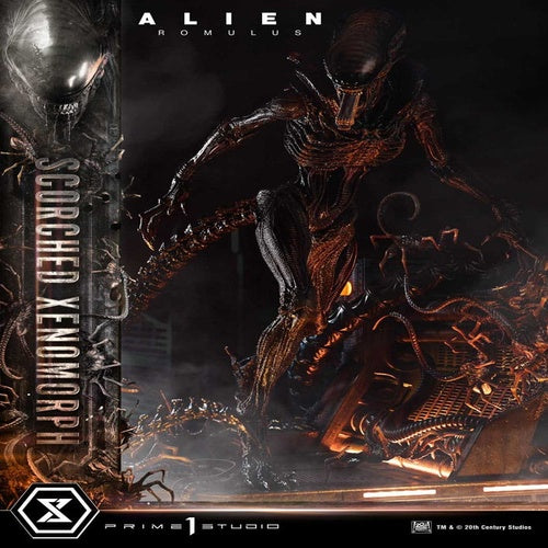Alien: Romulus statuette Museum Masterline XL 1/3 Scorched Xenomorph 98 cm