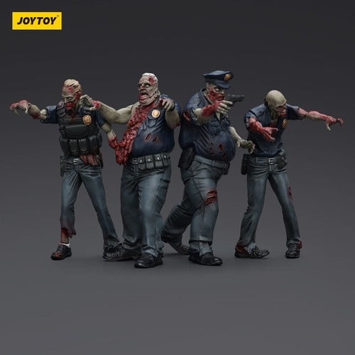 Zombie pack 4 figurines Dark Source Police (Male) 8 cm