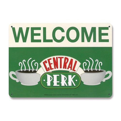 Friends panneau métal Central Perk Welcome 15 x 21 cm