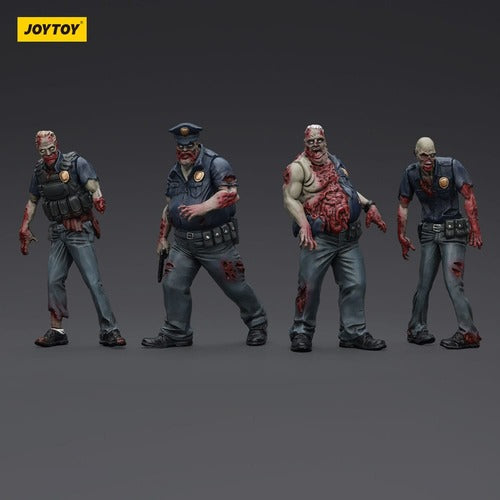 Zombie pack 4 figurines Dark Source Police (Male) 8 cm