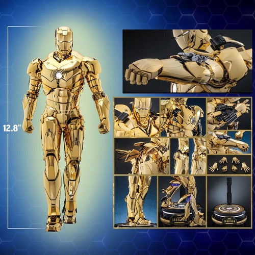 Iron Man figurine Movie Masterpiece Diecast 1/6 Iron Man Mark III (Gold Color Version)  Hot Toys Exclusive 33 cm