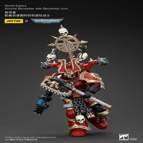 Warhammer 40k figurine 1/18 World Eaters Khorne Berzerker with Berzerker lcon 13 cm
