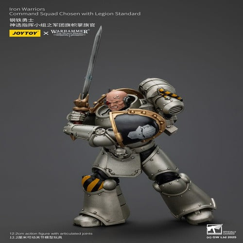 Warhammer The Horus Heresy figurine 1/18 lron Warriors Command Squad Chosen with Legion Standard 12 cm