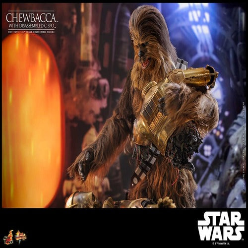 Star Wars Episode V figurine Movie Masterpiece 1/6 Chewbacca with Disassembled C-3PO 36 cm