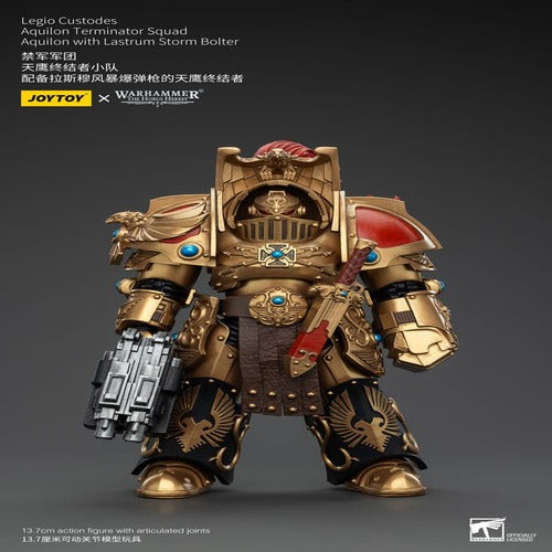 Warhammer The Horus Heresy figurine 1/18 Legio Custodes Aquilon Terminator Squad Aquilon with Lastrum Storm Bolter 14 cm