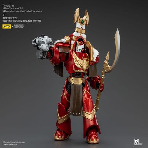 Warhammer The Horus Heresy figurine 1/18 Thousand Sons Sekhmet Terminator Cabal Sekhmet with Combi-Melta and Achea Force Weapon 14 cm