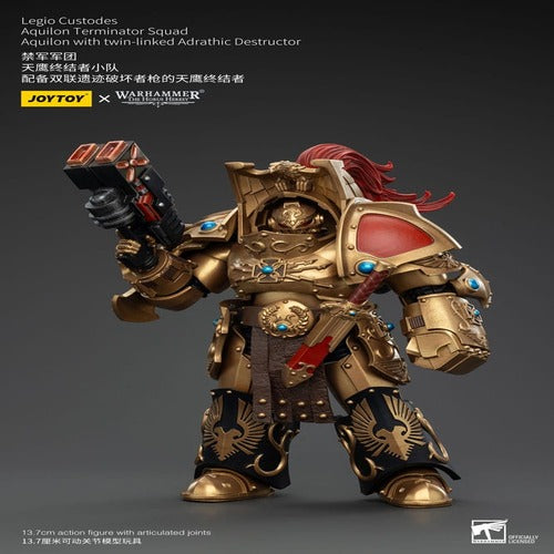 Warhammer The Horus Heresy figurine 1/18 Legio Custodes Aquilon Terminator Squad Aquilon with twin-linked Adrathic Destructor 14 cm