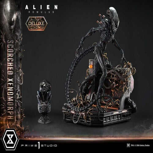 Alien: Romulus statuette Museum Masterline XL 1/3 Scorched Xenomorph Deluxe Bonus Version 98 cm