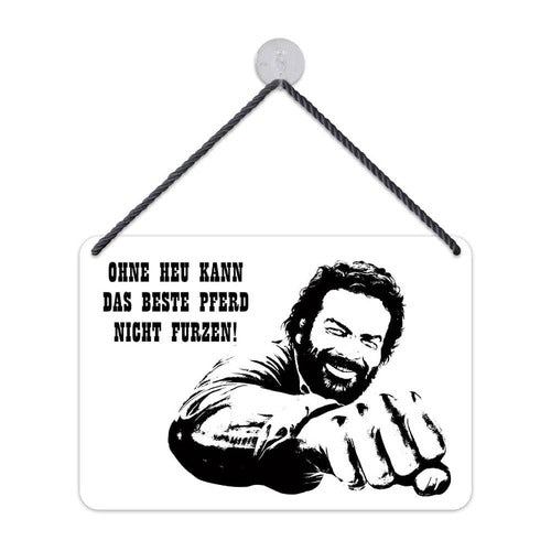 Bud Spencer panneau métal Beste Pferd 16,5 x 11,5 cm