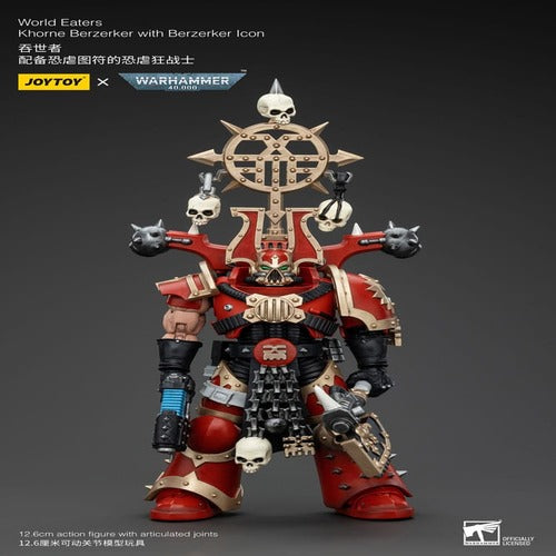 Warhammer 40k figurine 1/18 World Eaters Khorne Berzerker with Berzerker lcon 13 cm