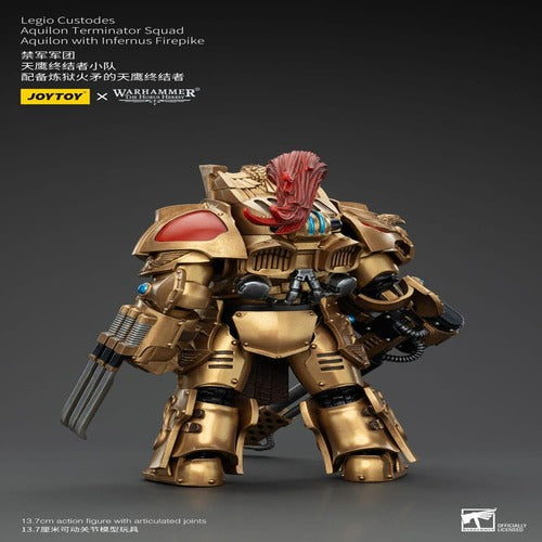 Warhammer The Horus Heresy figurine 1/18 Legio Custodes Aquilon Terminator Squad Aquilon with Infernus Firepike 14 cm