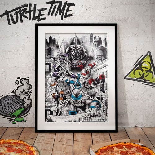 Tortues Ninja lithographie 40th Anniversary Limited Edition 42 x 30 cm