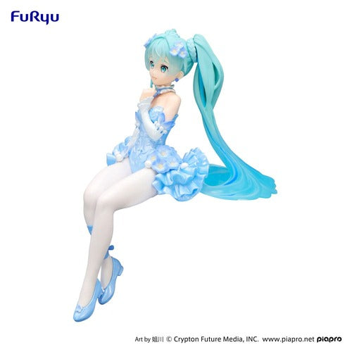 Hatsune Miku statuette PVC Noodle Stopper Flower Fairy Nemophila Pail Blue Color Ver. 15 cm