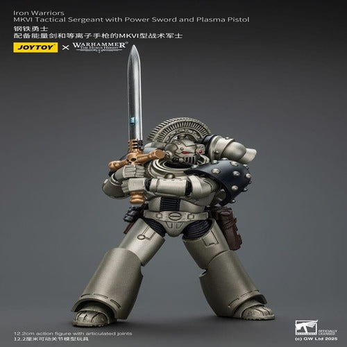Warhammer The Horus Heresy figurine 1/18 lron Warriors MKVI Tactical Sergeant with Power Sword and Plasma Pistol 12 cm