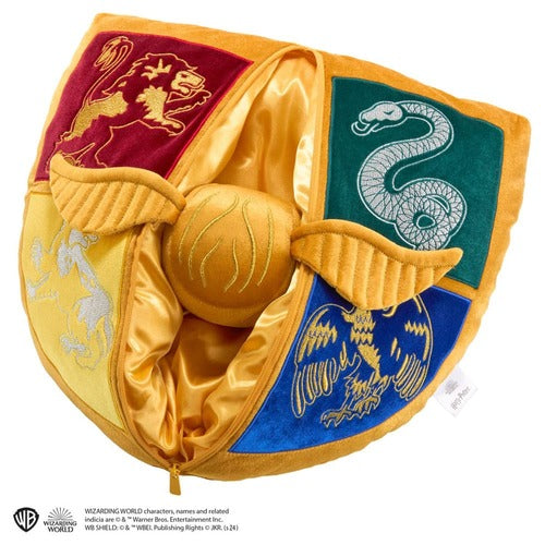 Harry Potter Kissen mit Plüschfigur Quidditch Wappen & Goldener Schnatz