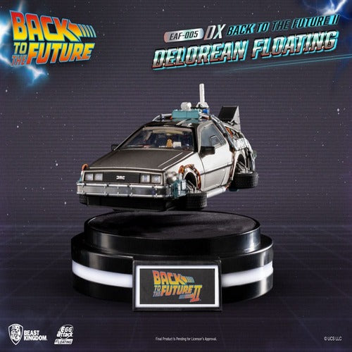 Back to the Future Statuette Egg Attack Floating Back to the Future II DeLorean Deluxe Version heo EU Exclusive 20 cm