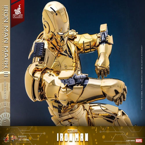 Iron Man figurine Movie Masterpiece Diecast 1/6 Iron Man Mark III (Gold Color Version)  Hot Toys Exclusive 33 cm