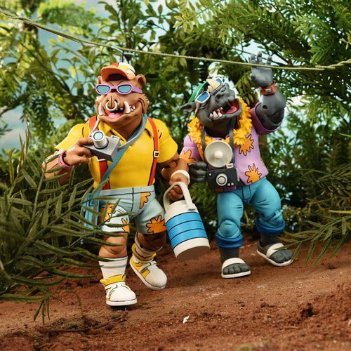 Tortues Ninja (Cartoon 1980) pack 2 figurines Vacation Bebop and Rocksteady 18 cm