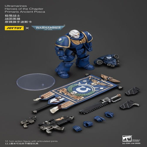 Warhammer 40k figurine 1/18 Ultramarines Heroes of the Chapter Primaris Ancient Posca 20 cm