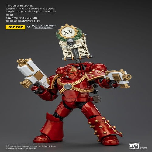 Warhammer The Horus Heresy figurine 1/18 Thousand Sons Legion MK IV Tactical Squad Legionary with Legion Vexilla 12 cm