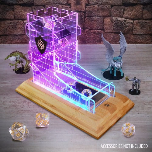 Enhance Tabletop Series LED Würfelturm mit Würfel Set Clear