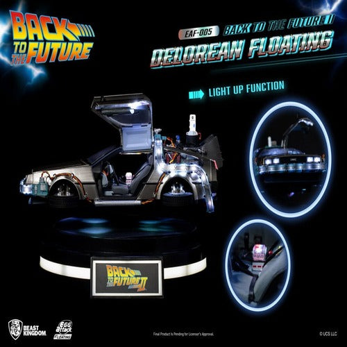 Back to the Future Statuette Egg Attack Floating Back to the Future II DeLorean Standard Version 20 cm