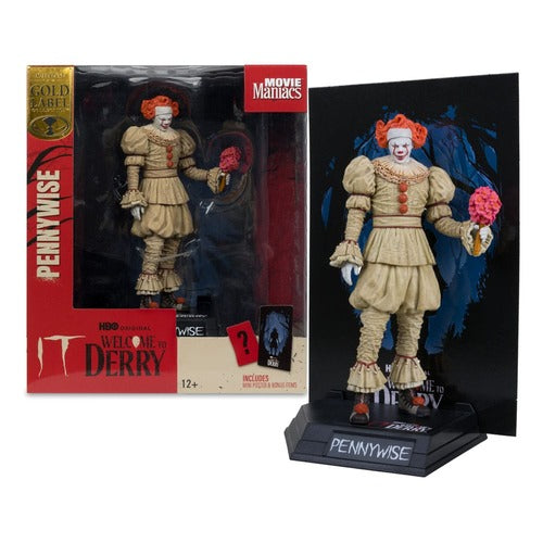 Welcome to Derry statuette PVC Movie Maniacs Pennywise (Flashback) (Gold Label) 16 cm