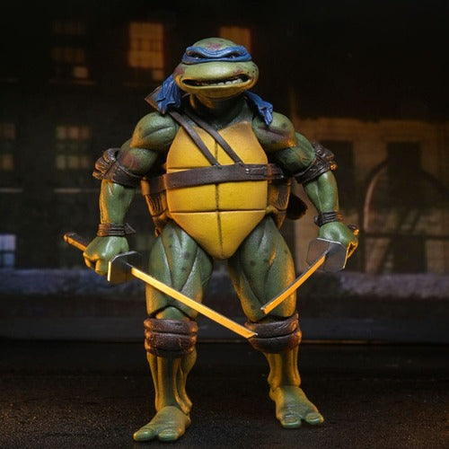 Tortues Ninja (1990 Movie) figurine Roof Top Battle Shredder vs Leo 18 cm