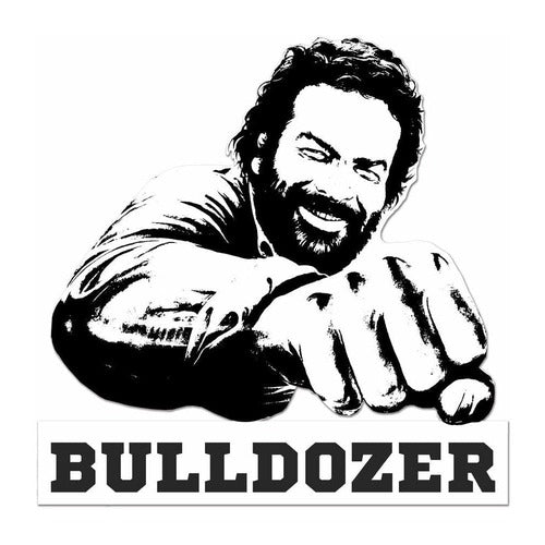 Bud Spencer panneau métal 3D Bulldozer black/white 45 x 45 cm