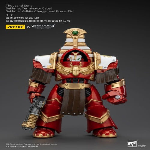 Warhammer The Horus Heresy figurine 1/18 Thousand Sons Sekhmet Terminator Cabal Sekhmet Volkite Charger and Power Fist 14 cm