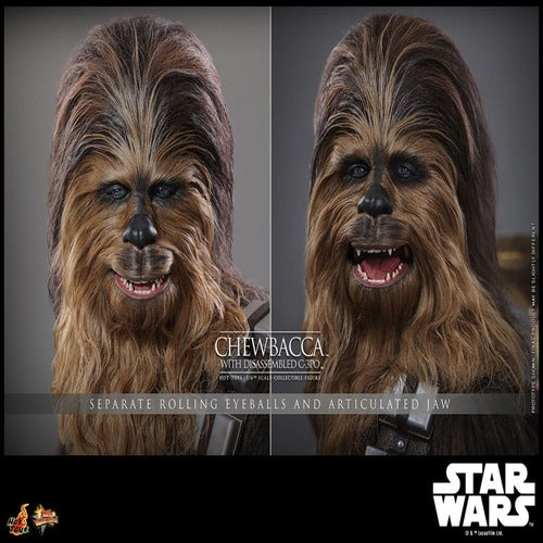 Star Wars Episode V figurine Movie Masterpiece 1/6 Chewbacca with Disassembled C-3PO 36 cm