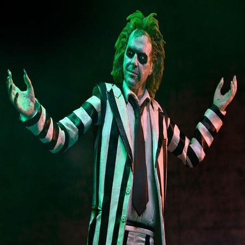 Beetlejuice Beetlejuice figurine 7 Scale Ultimate Striped Suit Beetlejuice 18 cm