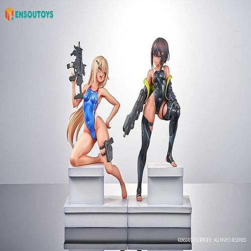 Arms Note statuetten 1/7 Swim Team Bucho-chan and Kohai-chan 22 cm