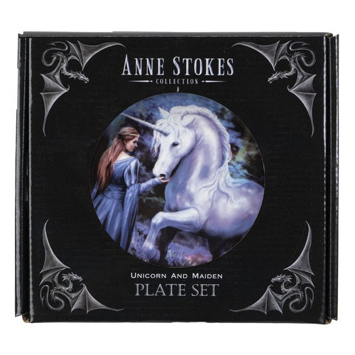 Anne Stokes Teller 4er-Pack Unicorn and Maiden