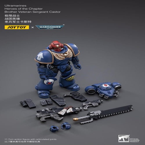 Warhammer 40k figurine 1/18 Ultramarines Heroes of the Chapter Brother Veteran Sergeant Castor 12 cm