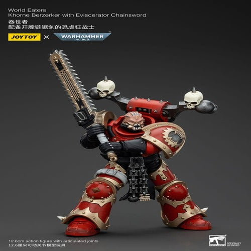 Warhammer 40k figurine 1/18 World Eaters Khorne Berzerker with Eviscerator Chainsword 13 cm