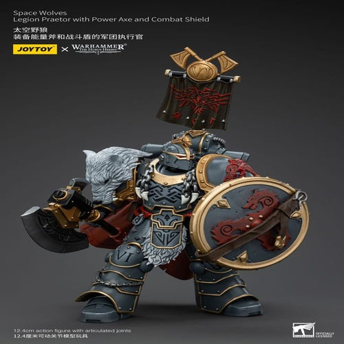 Warhammer The Horus Heresy figurine 1/18 Space Wolves Legion Praetor with Power Axe and Combat Shield 12 cm