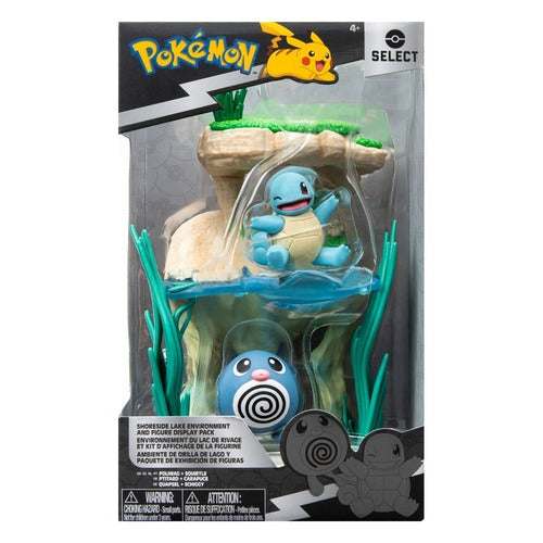 Pokémon figurines Environment Set Lac de rive & Ptitard & Carapuce 5 cm