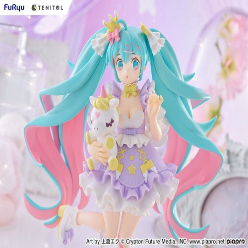 Hatsune Miku statuette PVC Tenitol Hatsune Miku Yumekawa Princess Lavender Ver. 21 cm