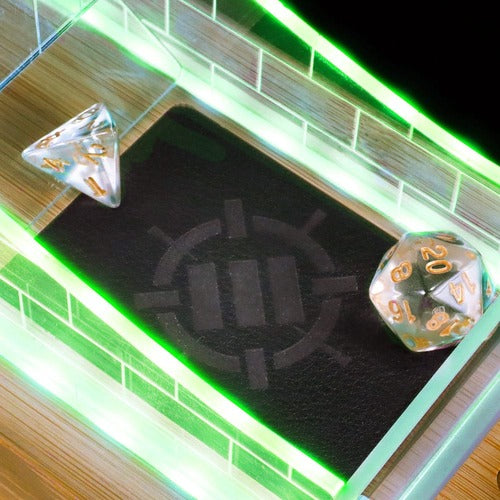 Enhance Tabletop Series LED Würfelturm mit Würfel Set Clear