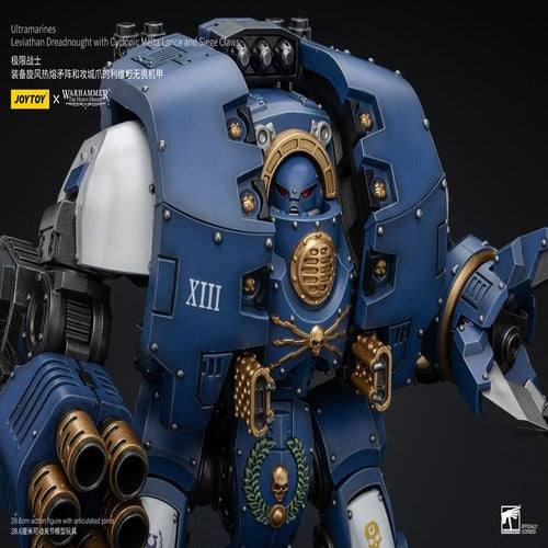 Warhammer The Horus Heresy figurine 1/18 Ultramarines Leviathan Dreadnought with Cyclonic Melta Lance And Siege Claws 29 cm