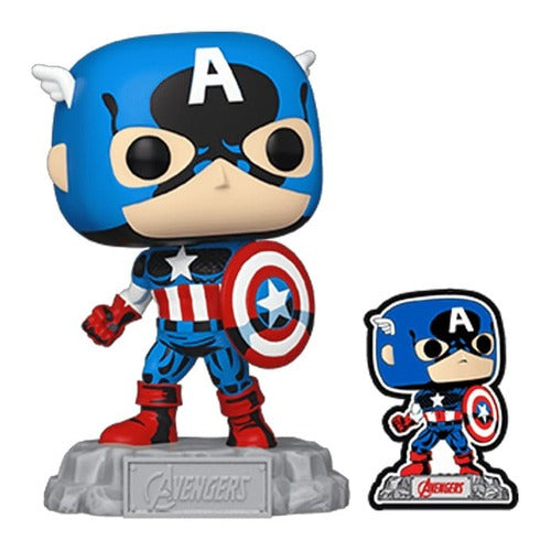 Avengers: Beyond Earth's Mightiest POP! Vinyl Figurine Captain America with Pin 9 cm