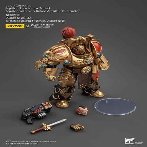 Warhammer The Horus Heresy figurine 1/18 Legio Custodes Aquilon Terminator Squad Aquilon with twin-linked Adrathic Destructor 14 cm