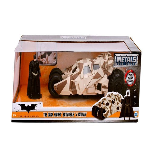 Batman The Dark Knight 1/24 2008 Batmobile Camo métal avec figurine