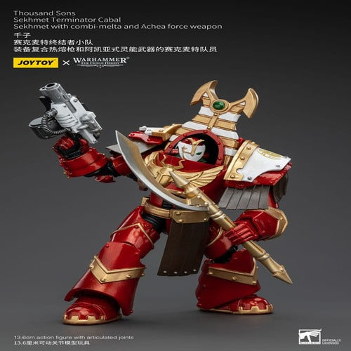 Warhammer The Horus Heresy figurine 1/18 Thousand Sons Sekhmet Terminator Cabal Sekhmet with Combi-Melta and Achea Force Weapon 14 cm